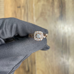 Rose gold twisted diamond ring
