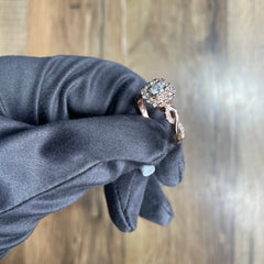 Rose gold twisted diamond ring