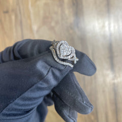 2pc Heart gold diamond ring