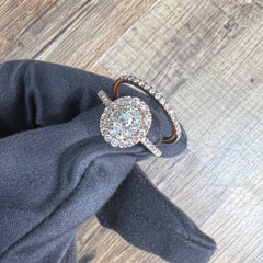 2pc rose gold diamond ring.